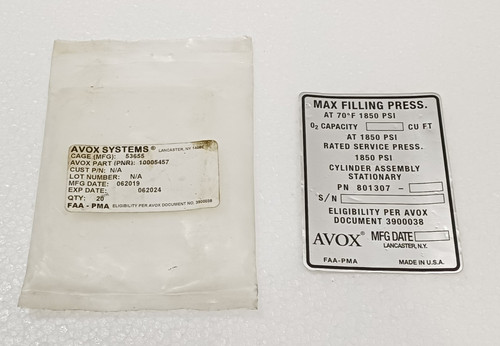 Avox system 10005457 faa pma - avox,